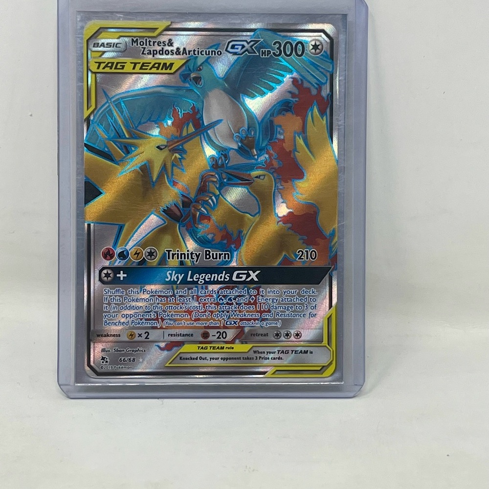 pokemon Moltres & Zapdos & Articuno Tag Team GX - 66/68 - Full Art Ultra Rare